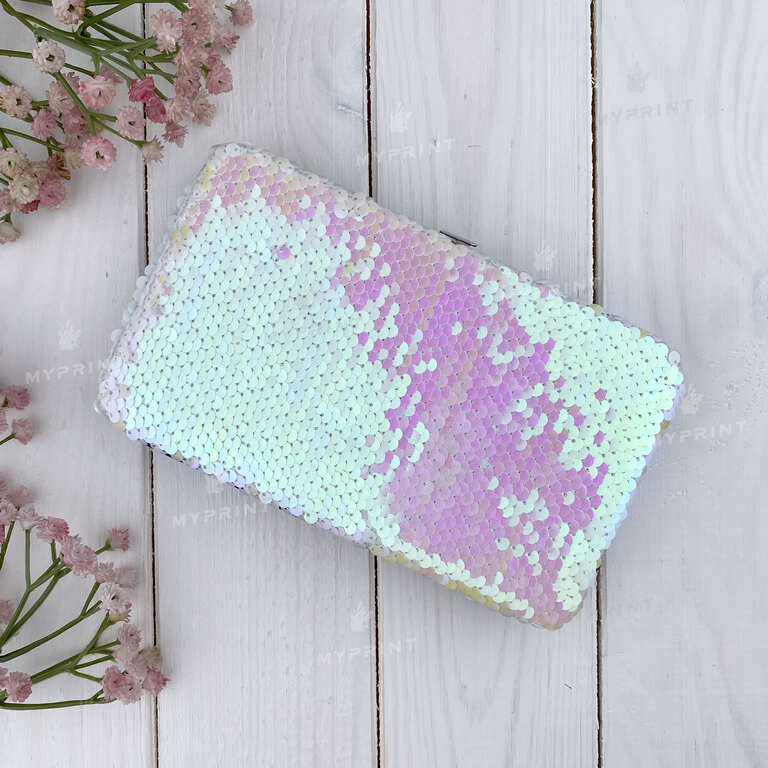 Клатч для сублимации с пайетками радуга (5333) 