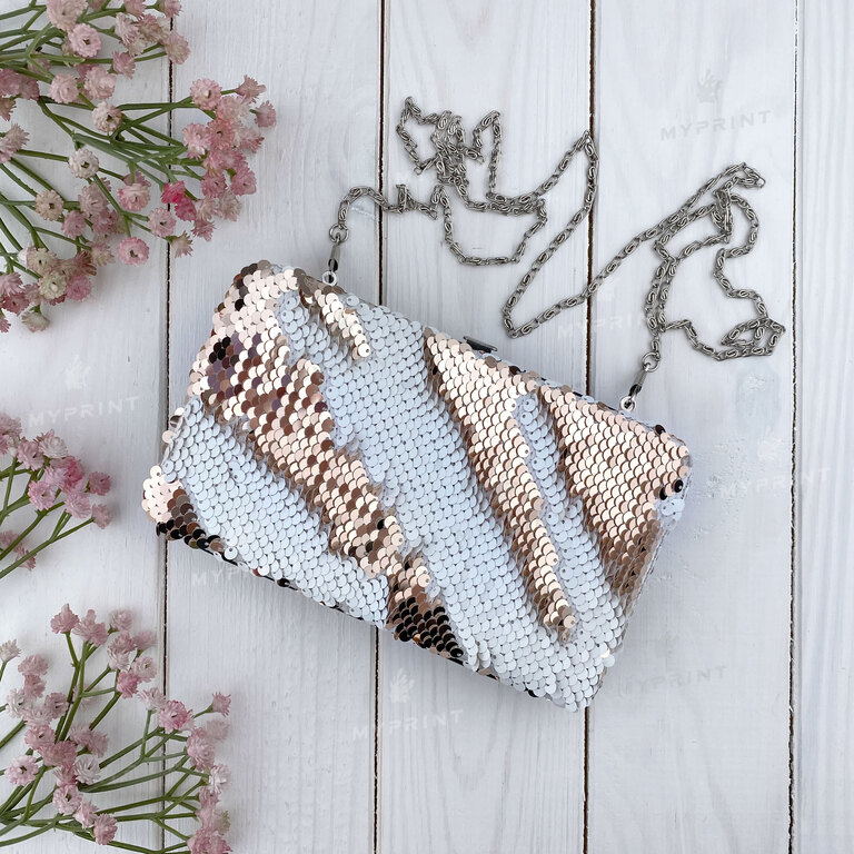 Клатч для сублімації з паєтками шампань (5334) Клатч для сублімації з паєтками шампань (5334)