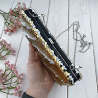 Clutch for sublimation with golden sequins (5335) - фото 4 Clutch for sublimation with golden sequins (5335) - фото 4 - Blanks for sublimation