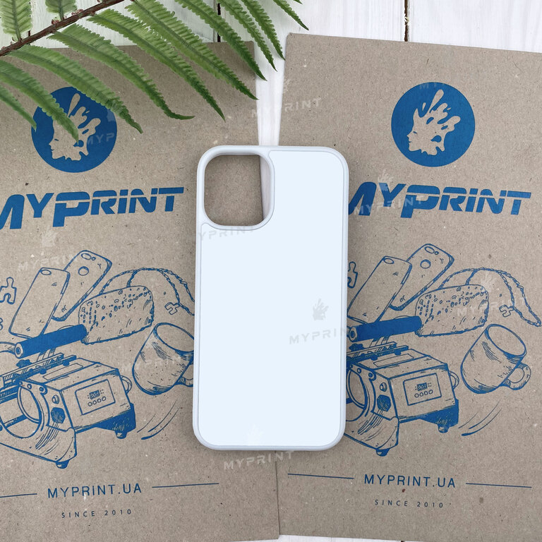 Чехол для сублимации 2D силиконовый (TPU) для iPhone 12 Mini (5.4) белый (6709)  Чехол для сублимации 2D силиконовый (TPU) для iPhone 12 Mini (5.4) белый (6709)