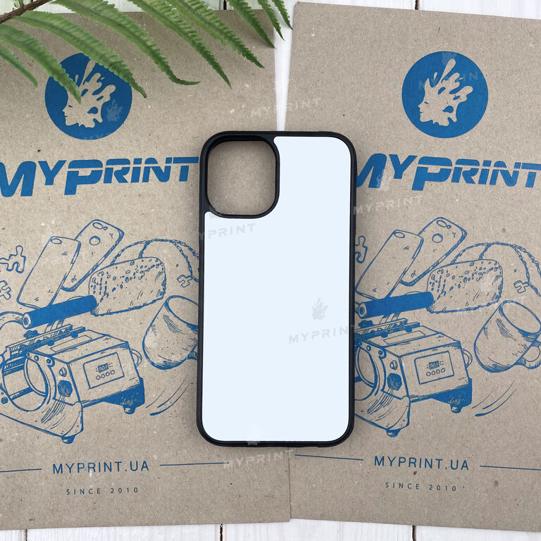 Чехол для сублимации 2D силиконовый (TPU) для iPhone 12 Mini (5.4) черный (6711)  Чехол для сублимации 2D силиконовый (TPU) для iPhone 12 Mini (5.4) черный (6711)