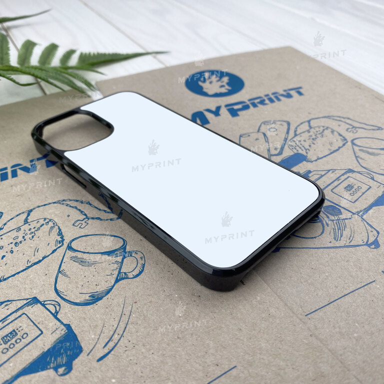 Чохол для сублімації 2D пластиковий (PC) для iPhone 12 Mini (5.4) чорний (6705) 