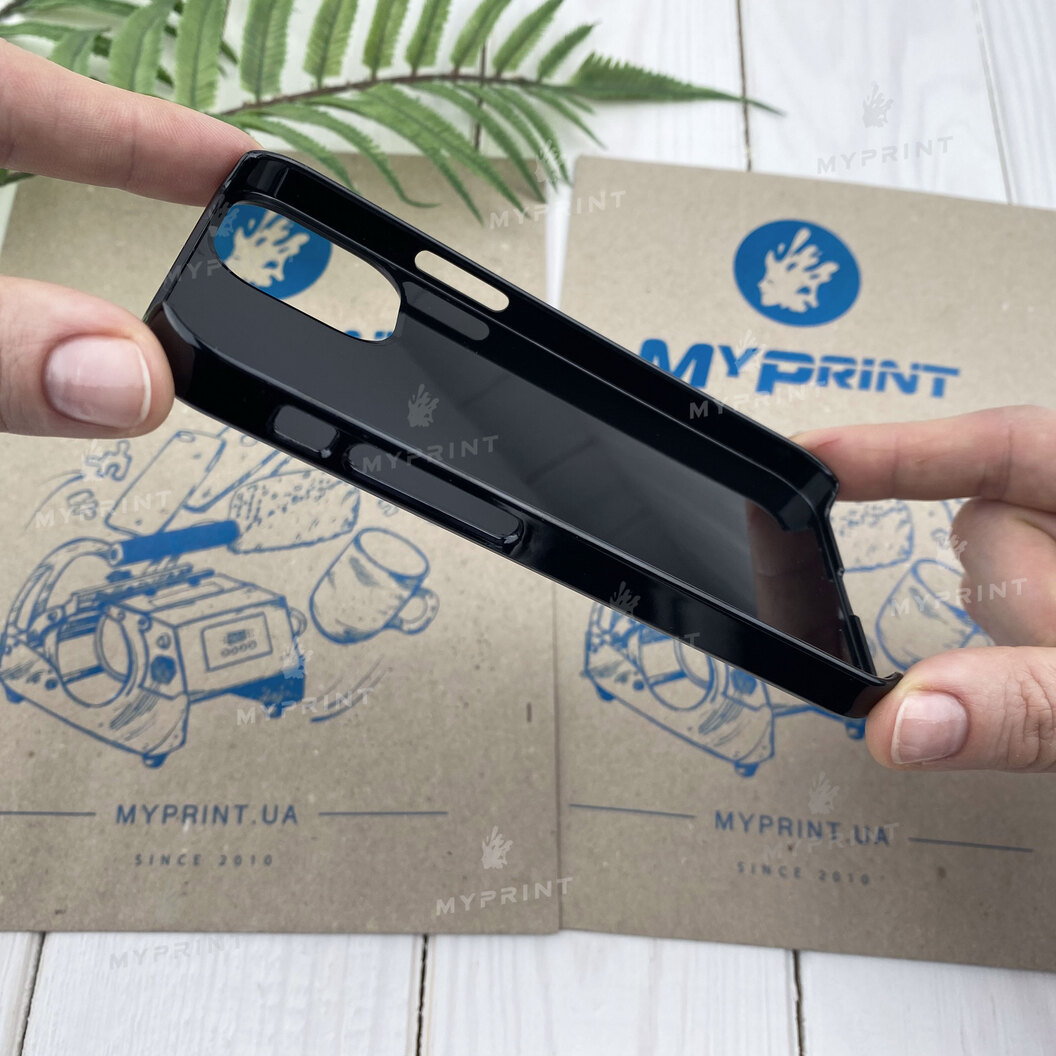 Чохол для сублімації 2D пластиковий (PC) для iPhone 12 Mini (5.4) чорний (6705) - фото 3 Чохол для сублімації 2D пластиковий (PC) для iPhone 12 Mini (5.4) чорний (6705) - фото 3 - Заготовки для сублімації