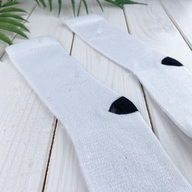 Socks for sublimation Style B white with black toe and heel 40 cm (7135)  Socks for sublimation Style B white with black toe and heel 40 cm (7135)