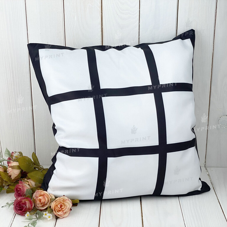 Pillow for sublimation with 9 panels double-sided square 40*40 cm (7155)  Pillow for sublimation with 9 panels double-sided square 40*40 cm (7155)