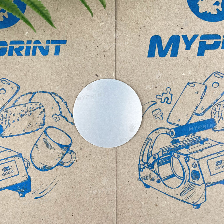 Металлический диск для сублимации матовое серебро диаметр 5 см, толщина 0,55 мм (7164) 