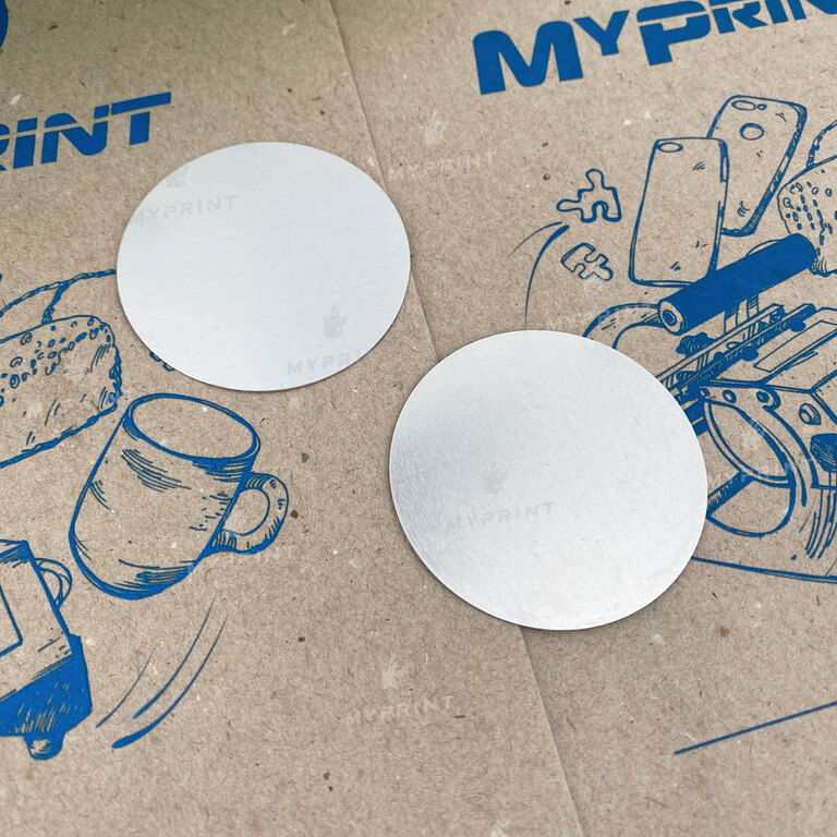 Металлический диск для сублимации матовое серебро диаметр 5 см, толщина 0,55 мм (7164) 