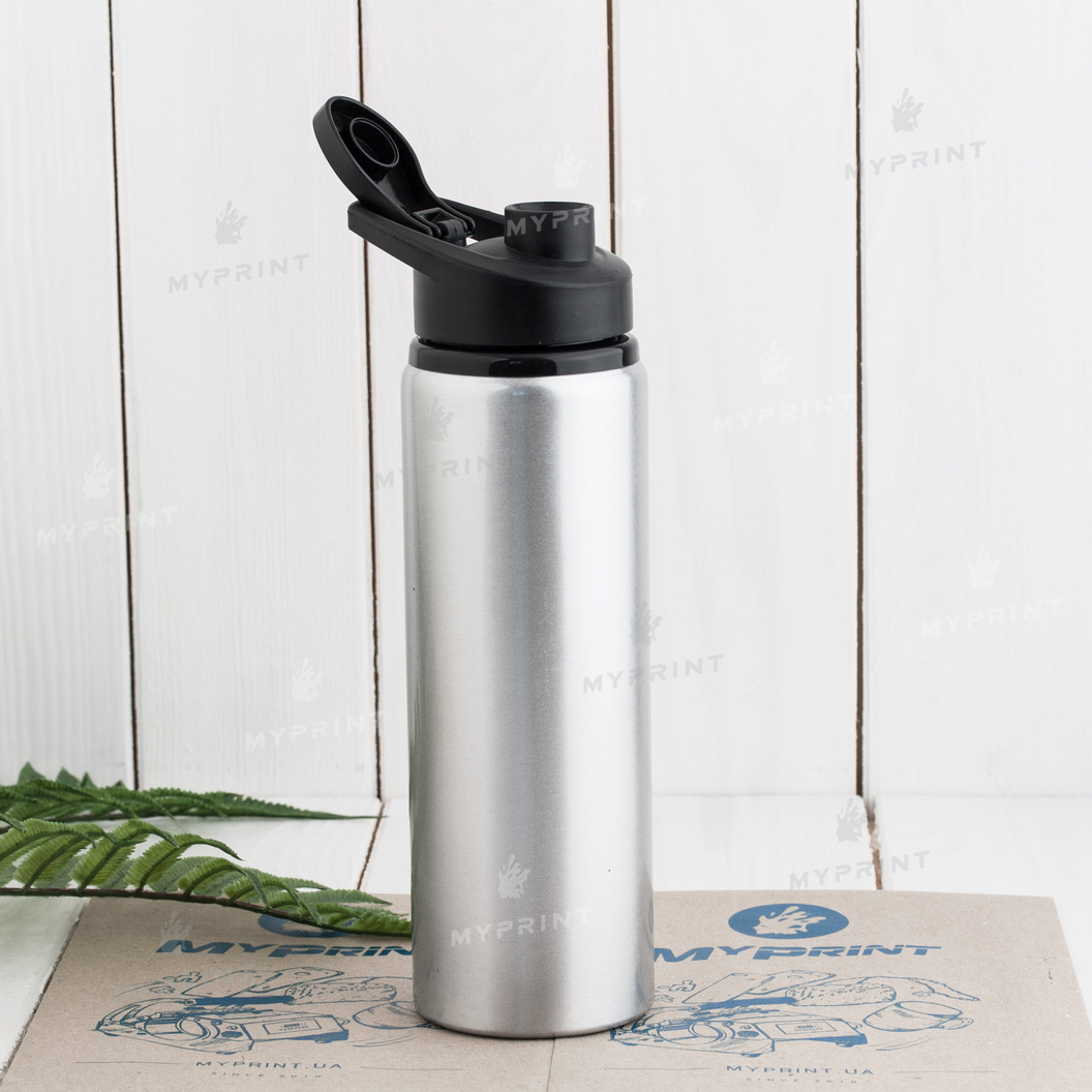 Water bottle for sublimation metallic silver (750 ml) (7055) - фото 4 Water bottle for sublimation metallic silver (750 ml) (7055) - фото 4 - Blanks for sublimation