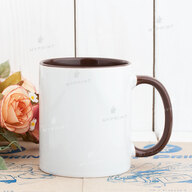 Кружка для сублимации цветная внутри с цветной ручкой коричневая 11 Oz (330 мл) (7172) - фото 2 Кружка для сублимации цветная внутри с цветной ручкой коричневая 11 Oz (330 мл) (7172) - фото 2 - Заготовки для сублимации
