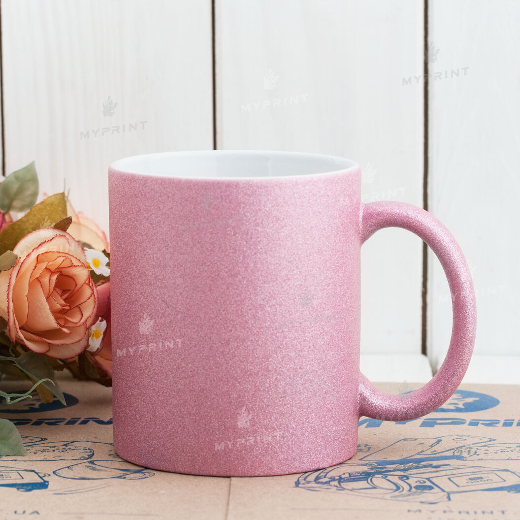 Кружка для сублимации глиттер розовая 11 Oz (330 мл) (6101) - фото 2 Кружка для сублимации глиттер розовая 11 Oz (330 мл) (6101) - фото 2 - Заготовки для сублимации