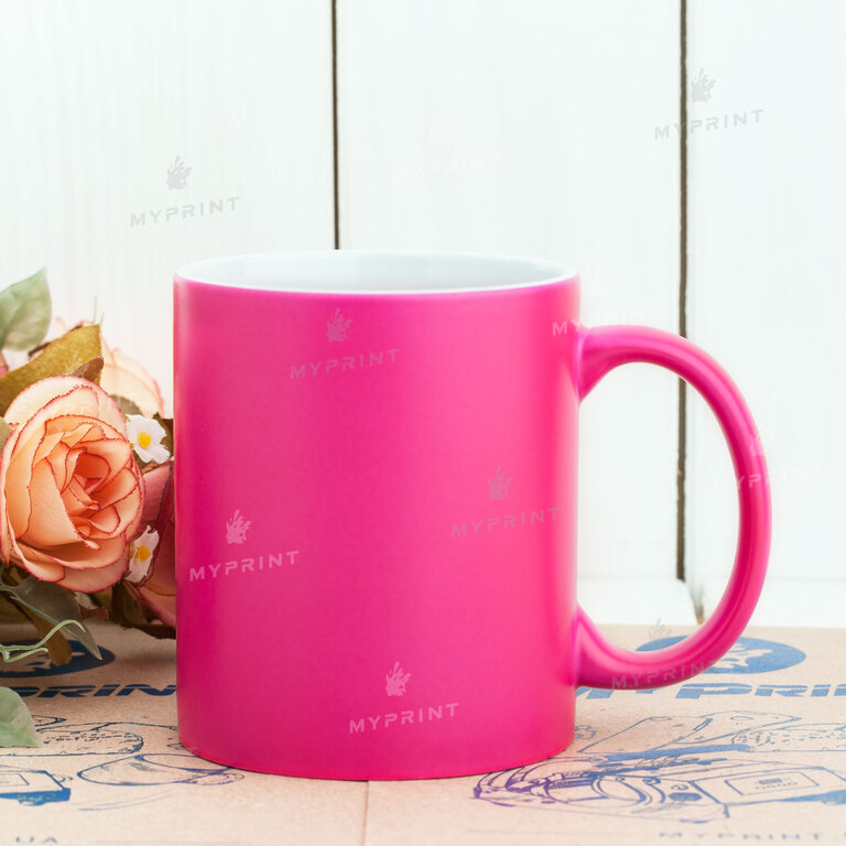 Кружка для сублимации цветная неоновая розовая 11 Oz (330 мл) (6088)  Кружка для сублимации цветная неоновая розовая 11 Oz (330 мл) (6088)