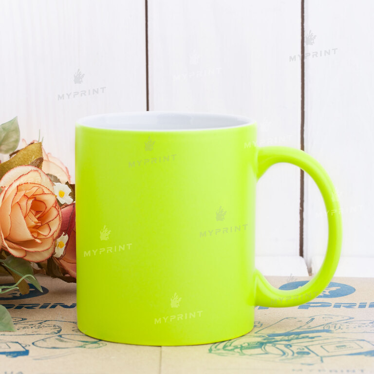 Кружка для сублимации цветная неоновая желтая 11 Oz (330 мл) (6093)  Кружка для сублимации цветная неоновая желтая 11 Oz (330 мл) (6093)