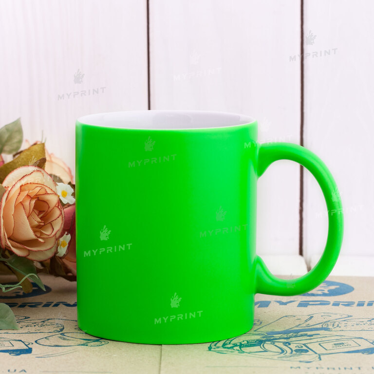 Кружка для сублимации цветная неоновая зеленая 11 Oz (330 мл) (6092)  Кружка для сублимации цветная неоновая зеленая 11 Oz (330 мл) (6092)