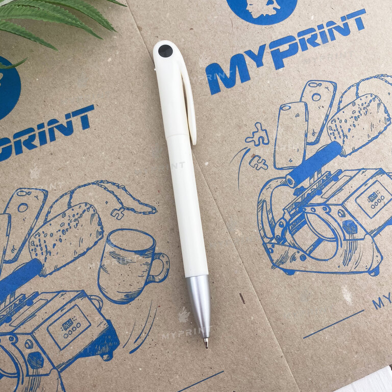 Pen for thermal transfer with a rotary mechanism, white with black (7188)  Pen for thermal transfer with a rotary mechanism, white with black (7188)