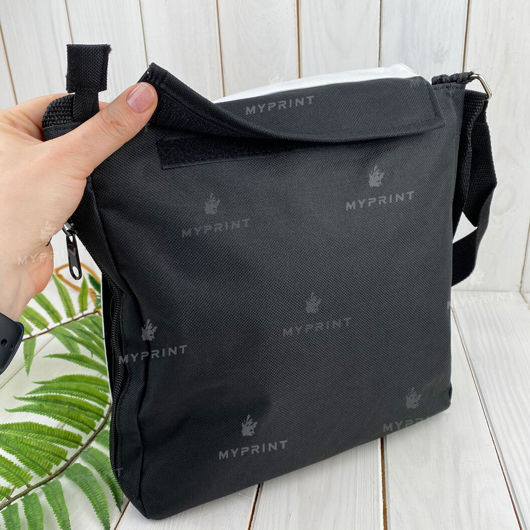 Bag for sublimation over the shoulder black 29*27*10 cm (7369) - фото 4 Bag for sublimation over the shoulder black 29*27*10 cm (7369) - фото 4 - Blanks for sublimation