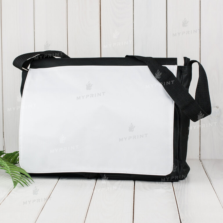 Bag for sublimation over the shoulder large black 37*27*10 cm (7461)  Bag for sublimation over the shoulder large black 37*27*10 cm (7461)