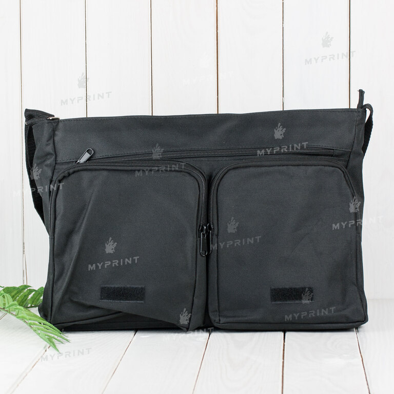 Bag for sublimation over the shoulder large black 37*27*10 cm (7461)  Bag for sublimation over the shoulder large black 37*27*10 cm (7461)