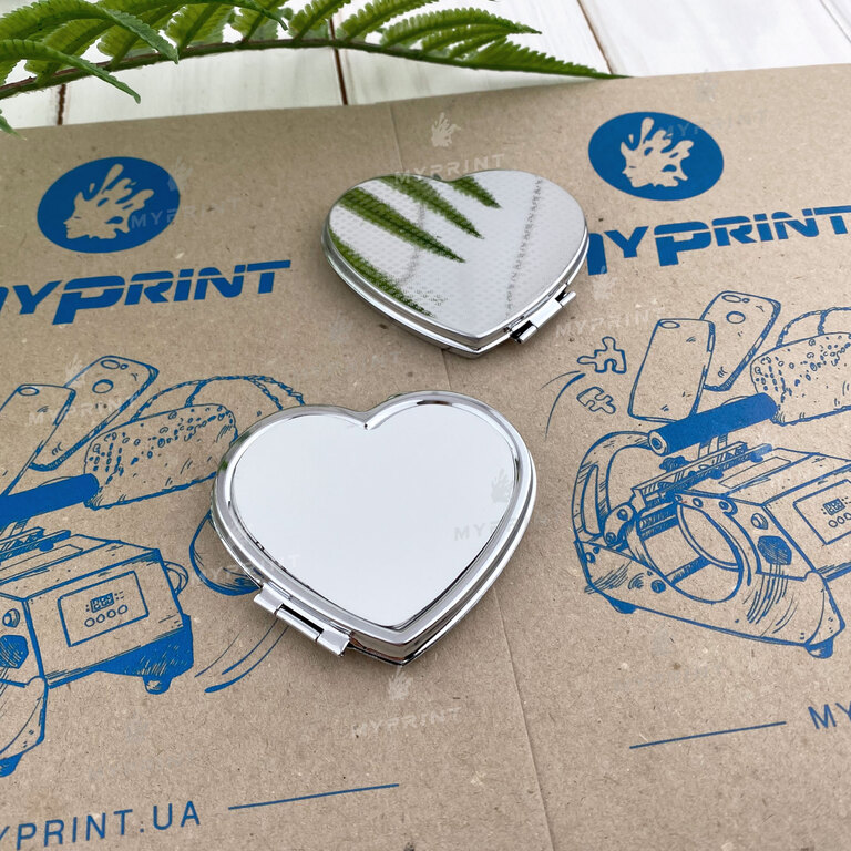 Heart-shaped metal sublimation mirror 6*5.5 cm (7363)  Heart-shaped metal sublimation mirror 6*5.5 cm (7363)