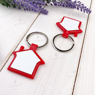 Брелок-домик для сублимации пластиковый двусторонний красный 32*30 мм (7545) - фото 2 - Заготовки для сублимации