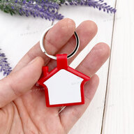 Брелок-домик для сублимации пластиковый двусторонний красный 32*30 мм (7545) - фото 3 - Заготовки для сублимации