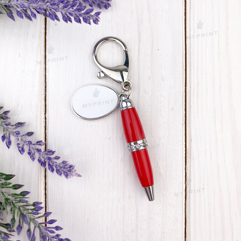 Keychain-pen for sublimation metal two-sided oval 27*20 mm (7548)  Keychain-pen for sublimation metal two-sided oval 27*20 mm (7548)