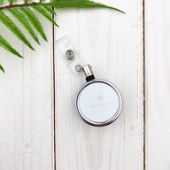 Keychain-retractor for sublimation metal one-sided round d = 33 mm (7623) - фото 1 - Blanks for sublimation