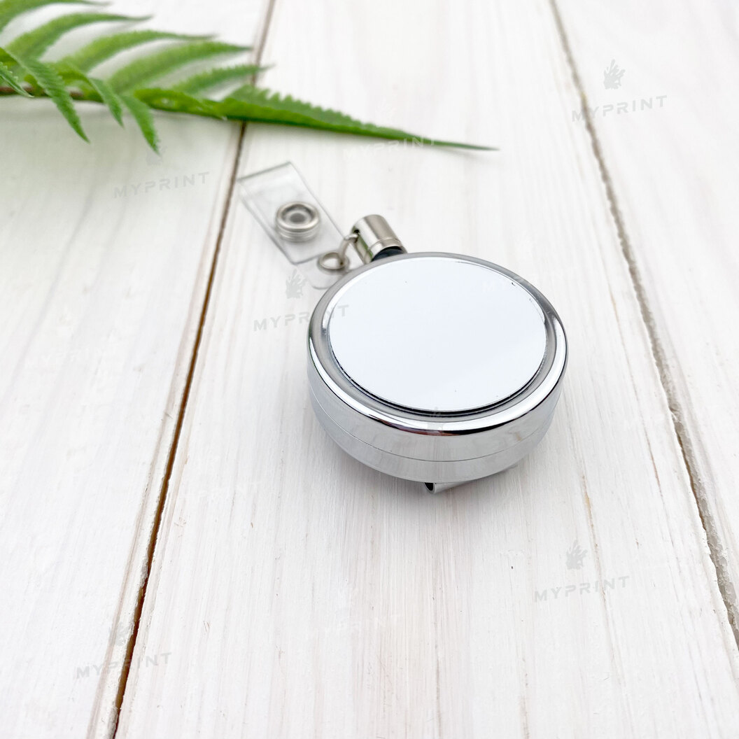 Keychain-retractor for sublimation metal one-sided round d = 33 mm (7623) - фото 2 - Blanks for sublimation