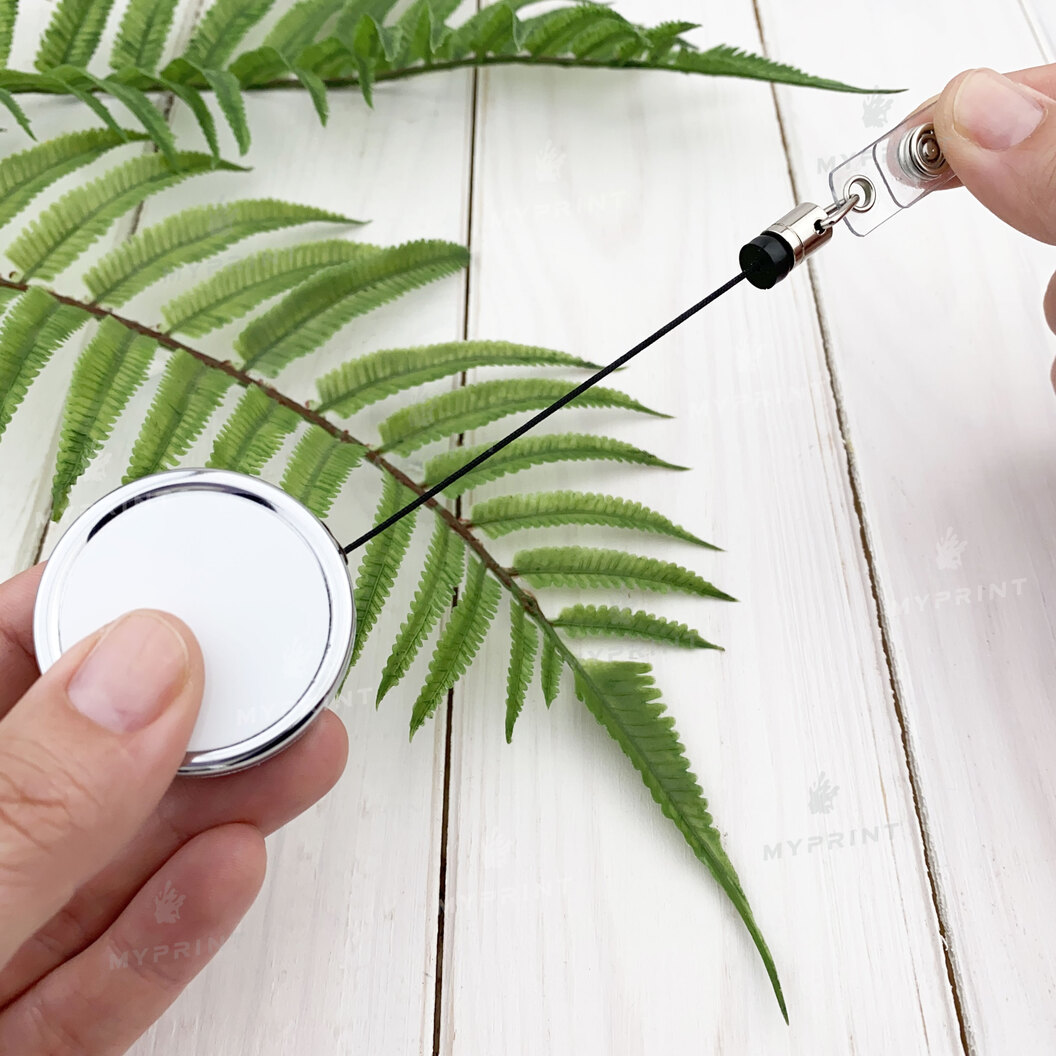 Keychain-retractor for sublimation metal one-sided round d = 33 mm (7623) - фото 3 - Blanks for sublimation