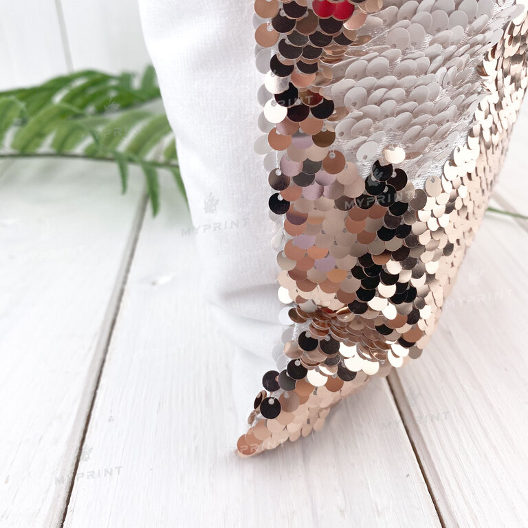 Pillow with sequins for sublimation square 30*30 cm champagne (7357)  Pillow with sequins for sublimation square 30*30 cm champagne (7357)