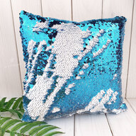 Pillow with sequins for sublimation square 30*30 cm blue (7360) - фото 1 Pillow with sequins for sublimation square 30*30 cm blue (7360) - фото 1 - Blanks for sublimation