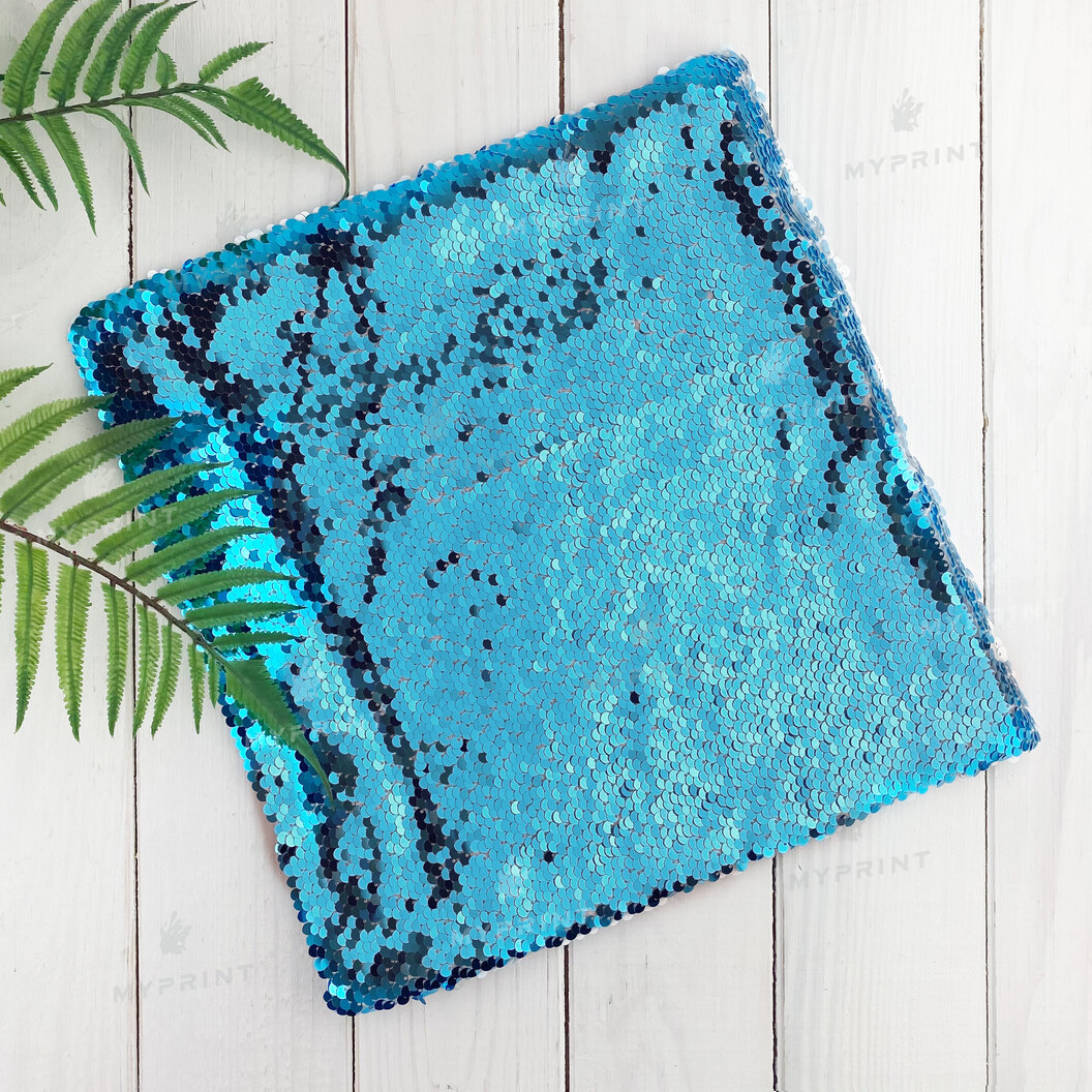 Pillow with sequins for sublimation square 30*30 cm blue (7360) - фото 3 Pillow with sequins for sublimation square 30*30 cm blue (7360) - фото 3 - Blanks for sublimation