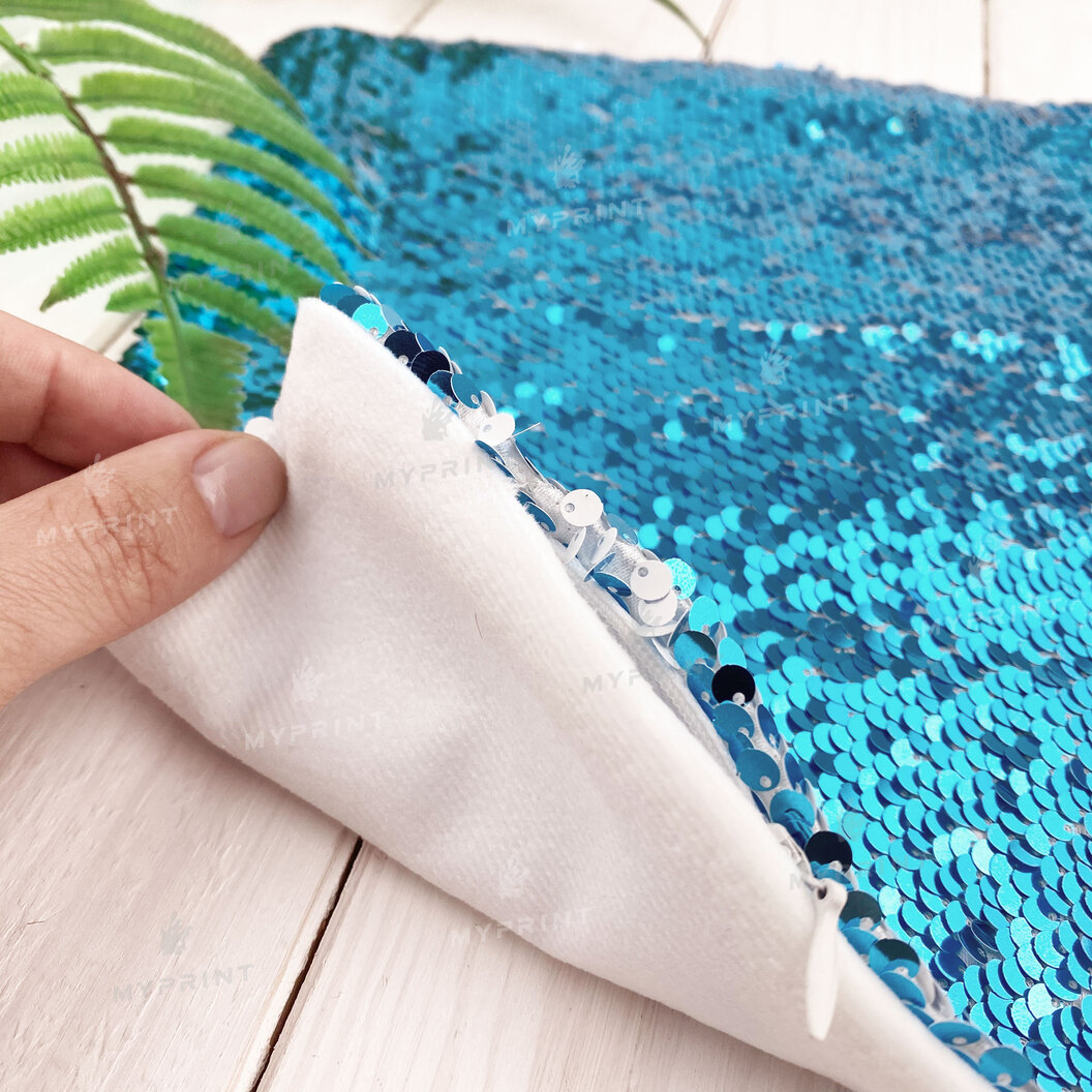 Pillow with sequins for sublimation square 30*30 cm blue (7360) - фото 4 Pillow with sequins for sublimation square 30*30 cm blue (7360) - фото 4 - Blanks for sublimation