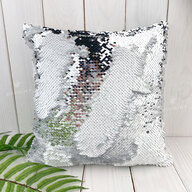 Pillow with sequins for sublimation square 30*30 cm silver (7359) - фото 1 Pillow with sequins for sublimation square 30*30 cm silver (7359) - фото 1 - Blanks for sublimation
