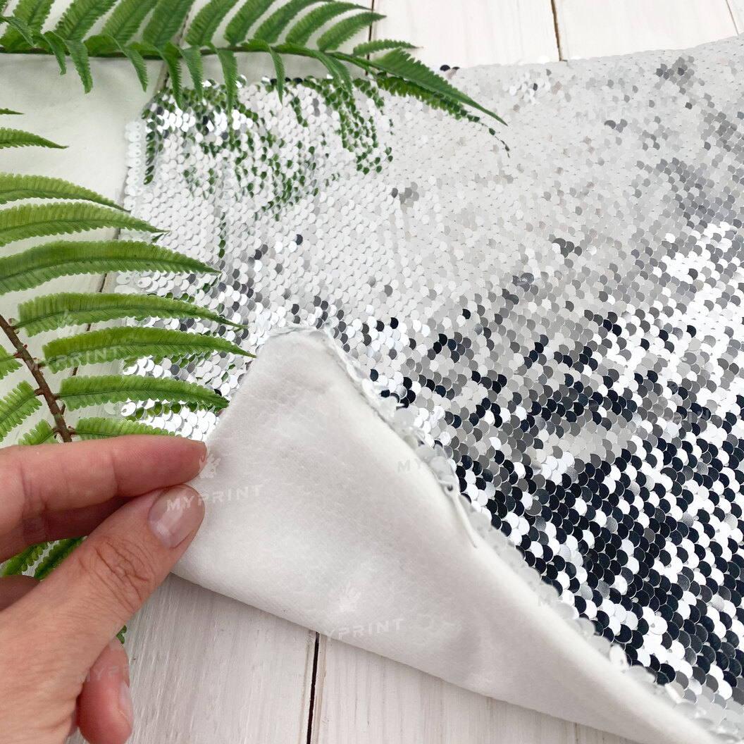 Pillow with sequins for sublimation square 30*30 cm silver (7359) - фото 4 Pillow with sequins for sublimation square 30*30 cm silver (7359) - фото 4 - Blanks for sublimation