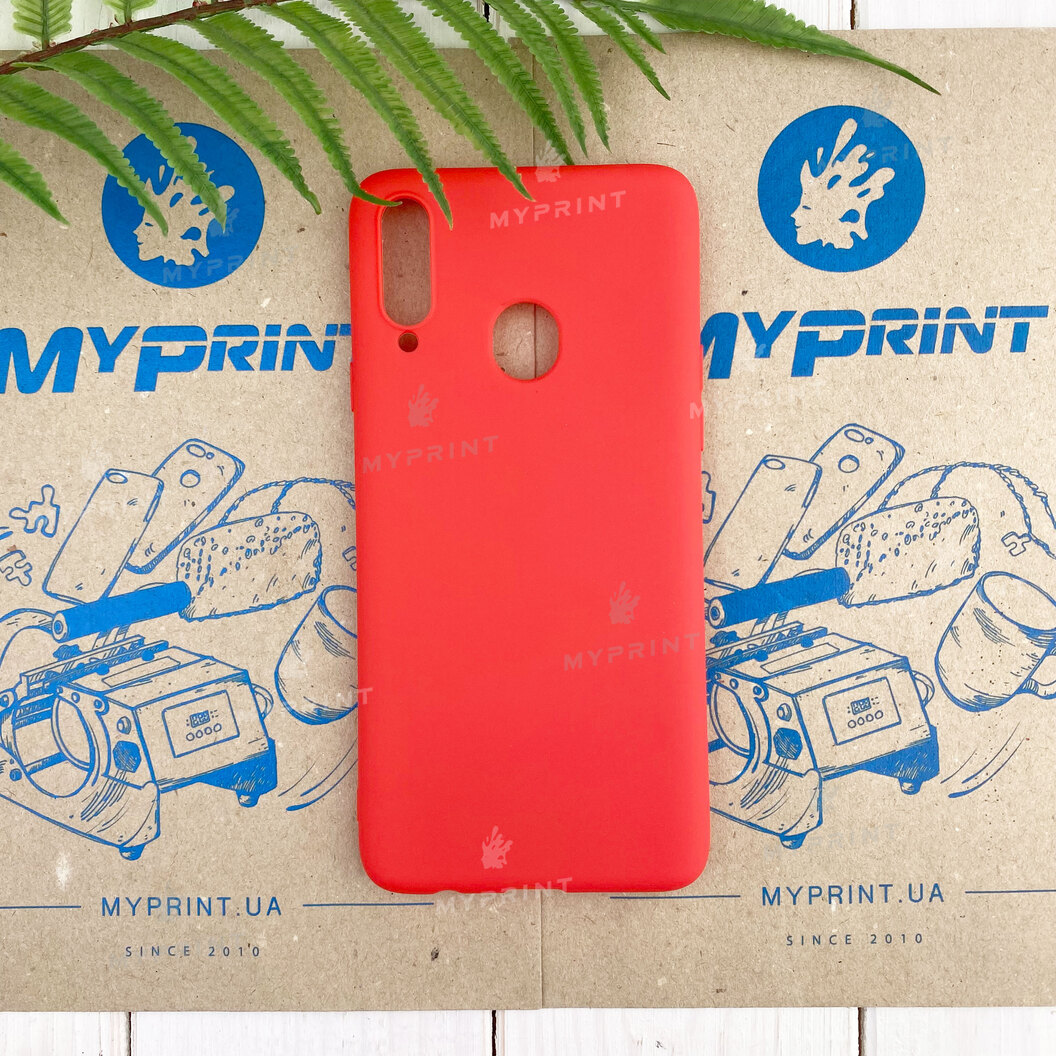 Чохол силіконовий для Samsung A20s червоний (7454) - фото 1 - Чохли для УФ друку