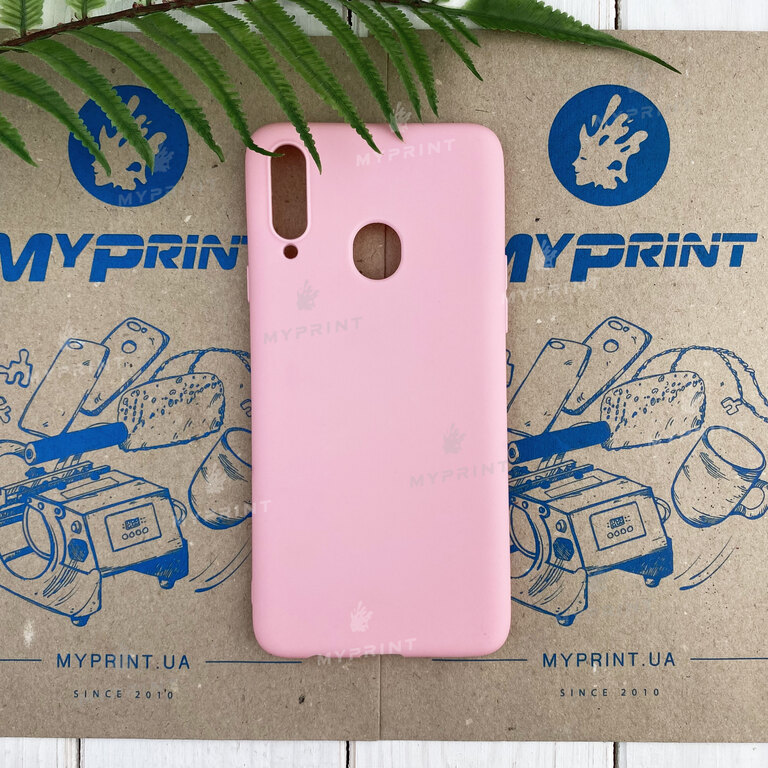 Чохол силіконовий для Samsung A20s рожевий (7455) 