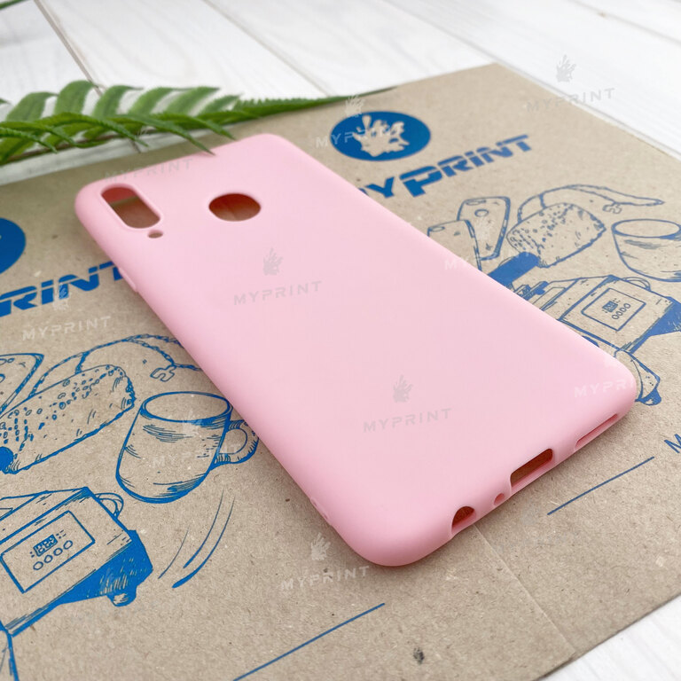 Чохол силіконовий для Samsung A20s рожевий (7455) 