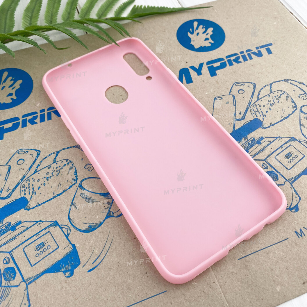 Чохол силіконовий для Samsung A20s рожевий (7455) - фото 3 - Чохли для УФ друку