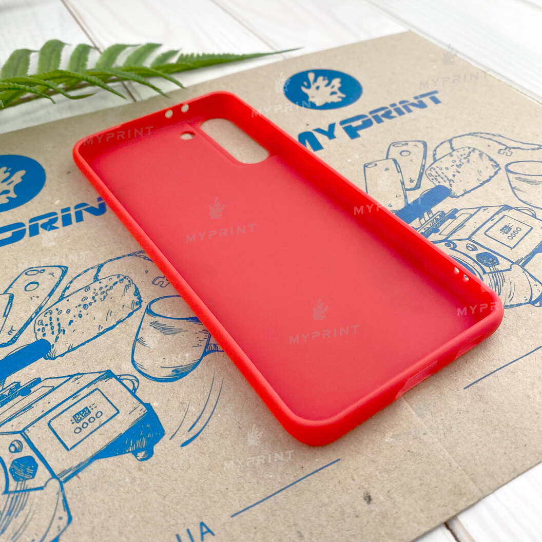 Чохол силіконовий для Samsung S21 Plus червоний (7443) - фото 3 - Чохли для УФ друку