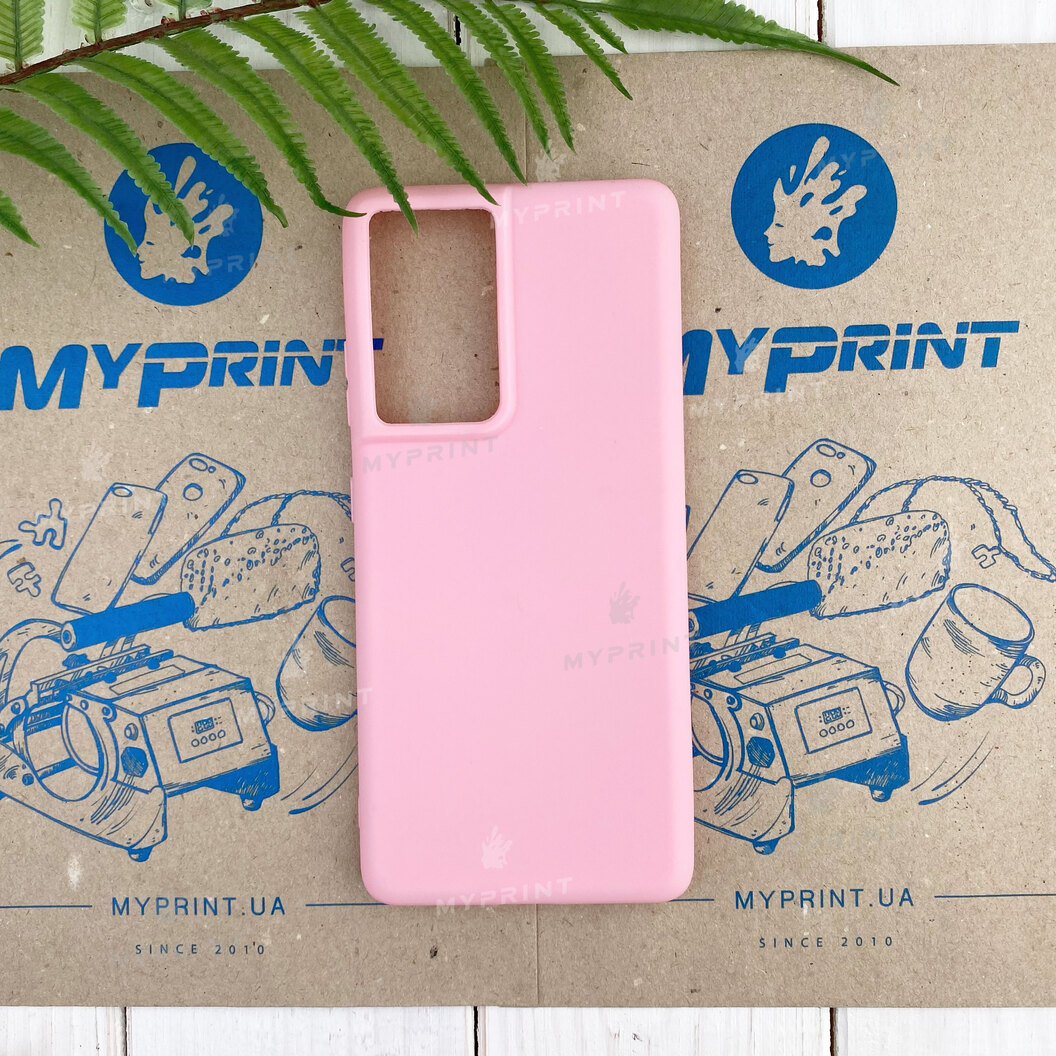 Чохол силіконовий для Samsung S21 Ultra рожевий (7445) - фото 1 - Чохли для УФ друку