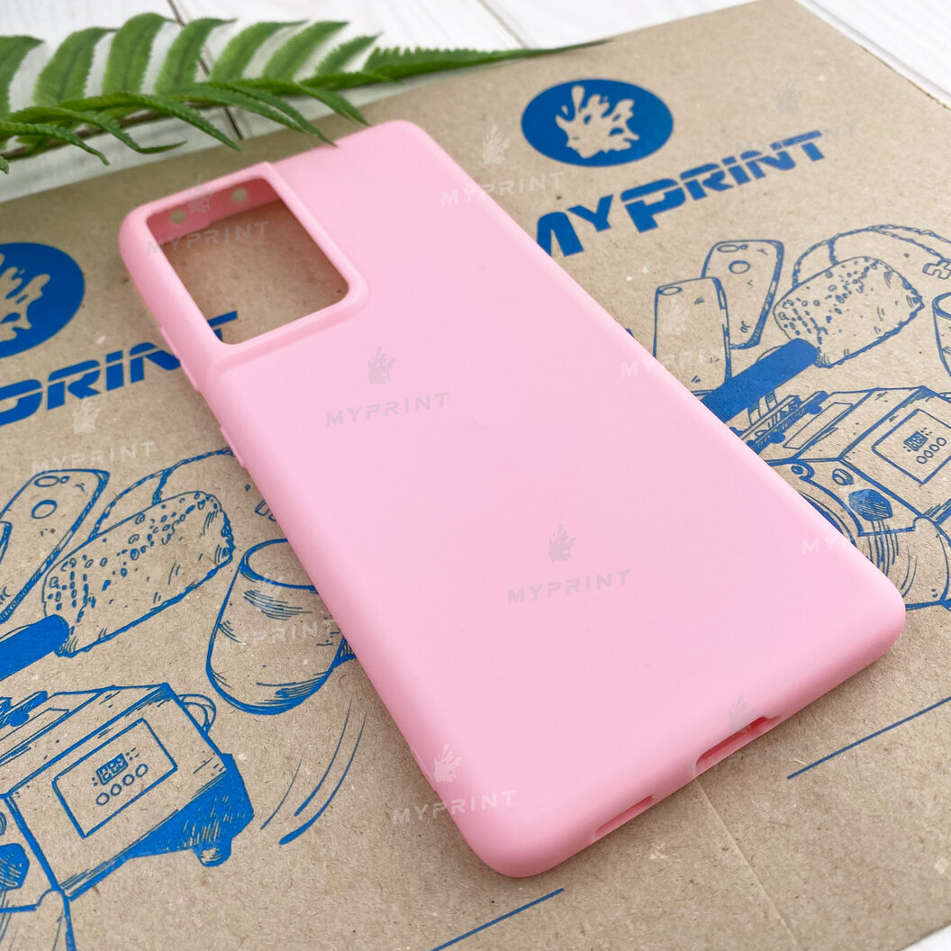 Чохол силіконовий для Samsung S21 Ultra рожевий (7445) - фото 2 - Чохли для УФ друку