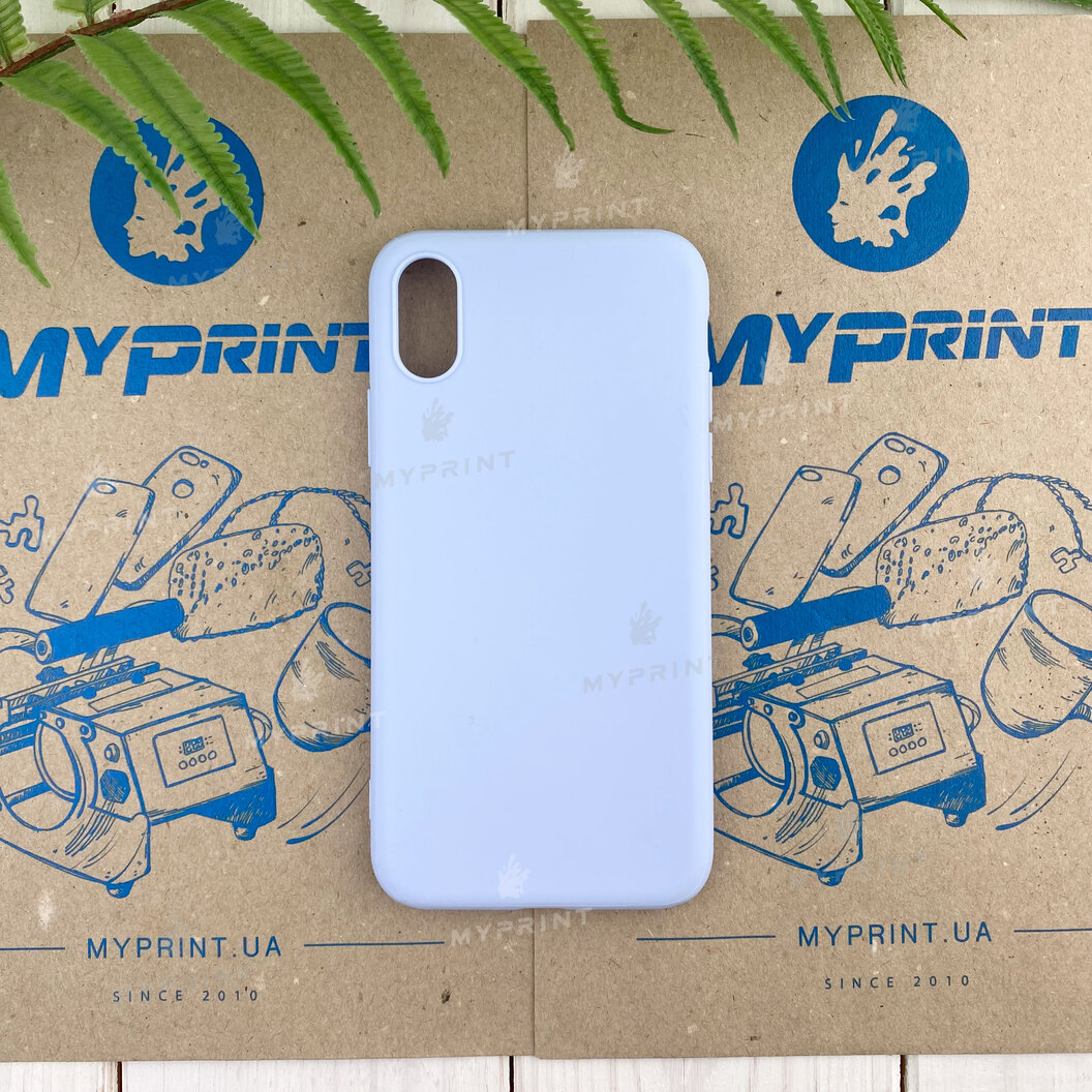 Чохол силіконовий для iPhone X блакитний (7823) - фото 1 Чохол силіконовий для iPhone X блакитний (7823) - фото 1 - Чохли для УФ друку