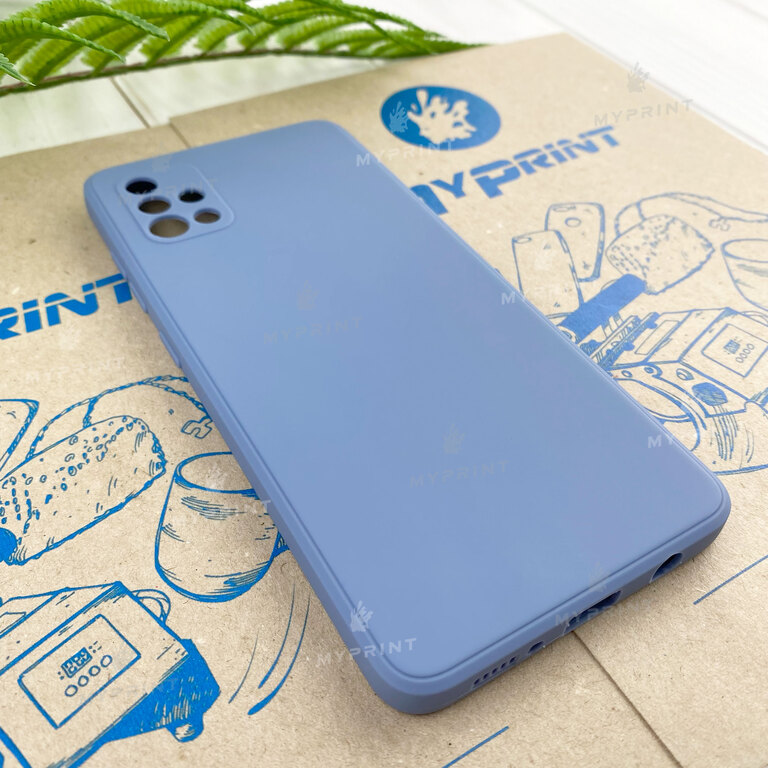 Чохол силіконовий для Samsung A51 сіро-блакитний (7812) 