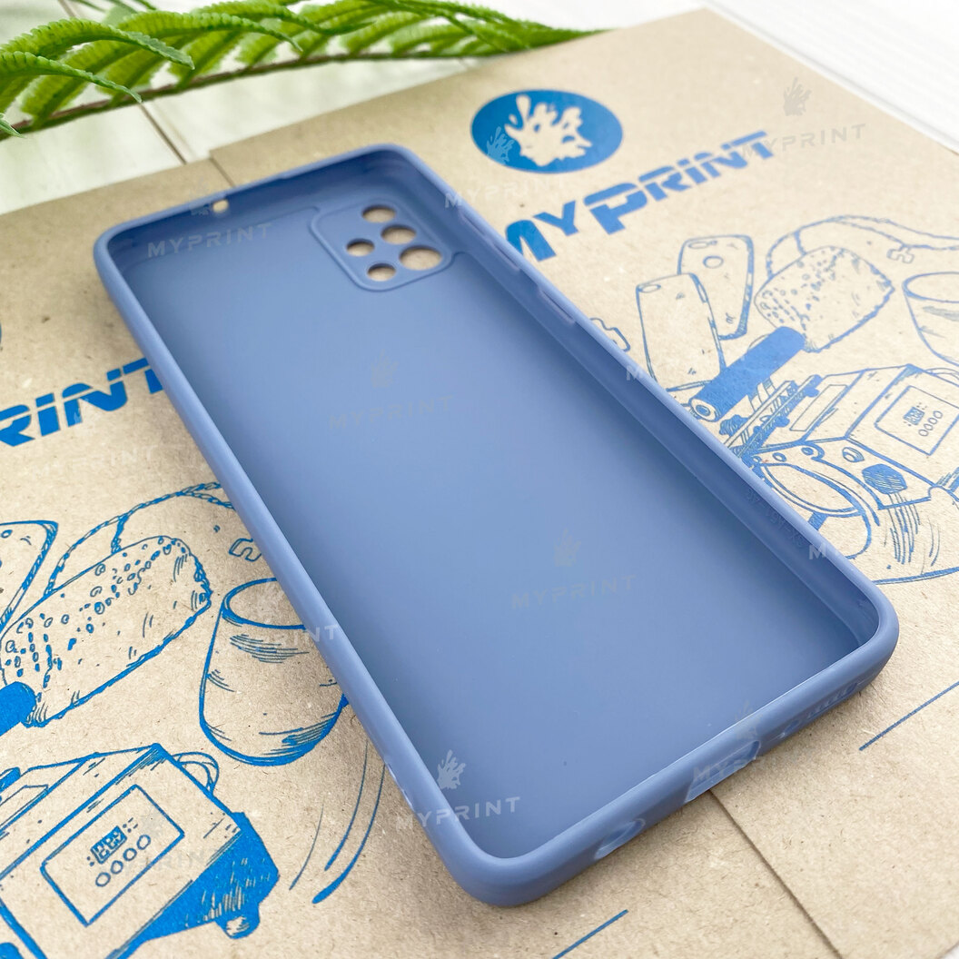 Чохол силіконовий для Samsung A51 сіро-блакитний (7812) - фото 3 Чохол силіконовий для Samsung A51 сіро-блакитний (7812) - фото 3 - Чохли для УФ друку