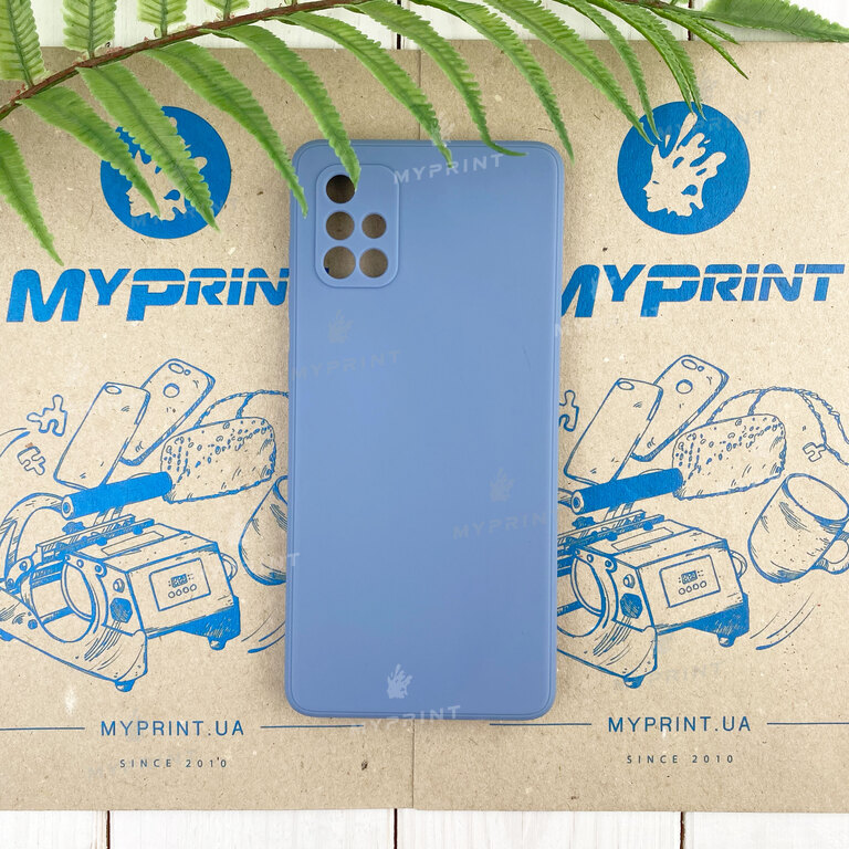 Чохол силіконовий для Samsung A71 сіро-блакитний (7824) 
