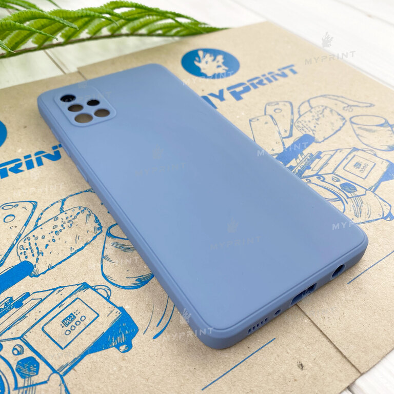 Чохол силіконовий для Samsung A71 сіро-блакитний (7824) 