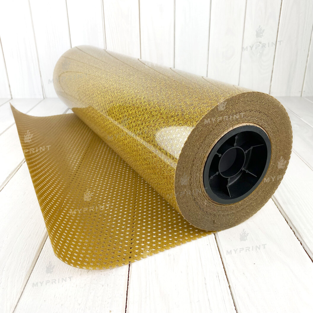 Термотрансферна плівка My Print Mesh Glitter в сітку золотиста 1 пог. м. (1*0,5 м) (7947) - фото 3 Термотрансферна плівка My Print Mesh Glitter в сітку золотиста 1 пог. м. (1*0,5 м) (7947) - фото 3 - Плотери і матеріали для порізки