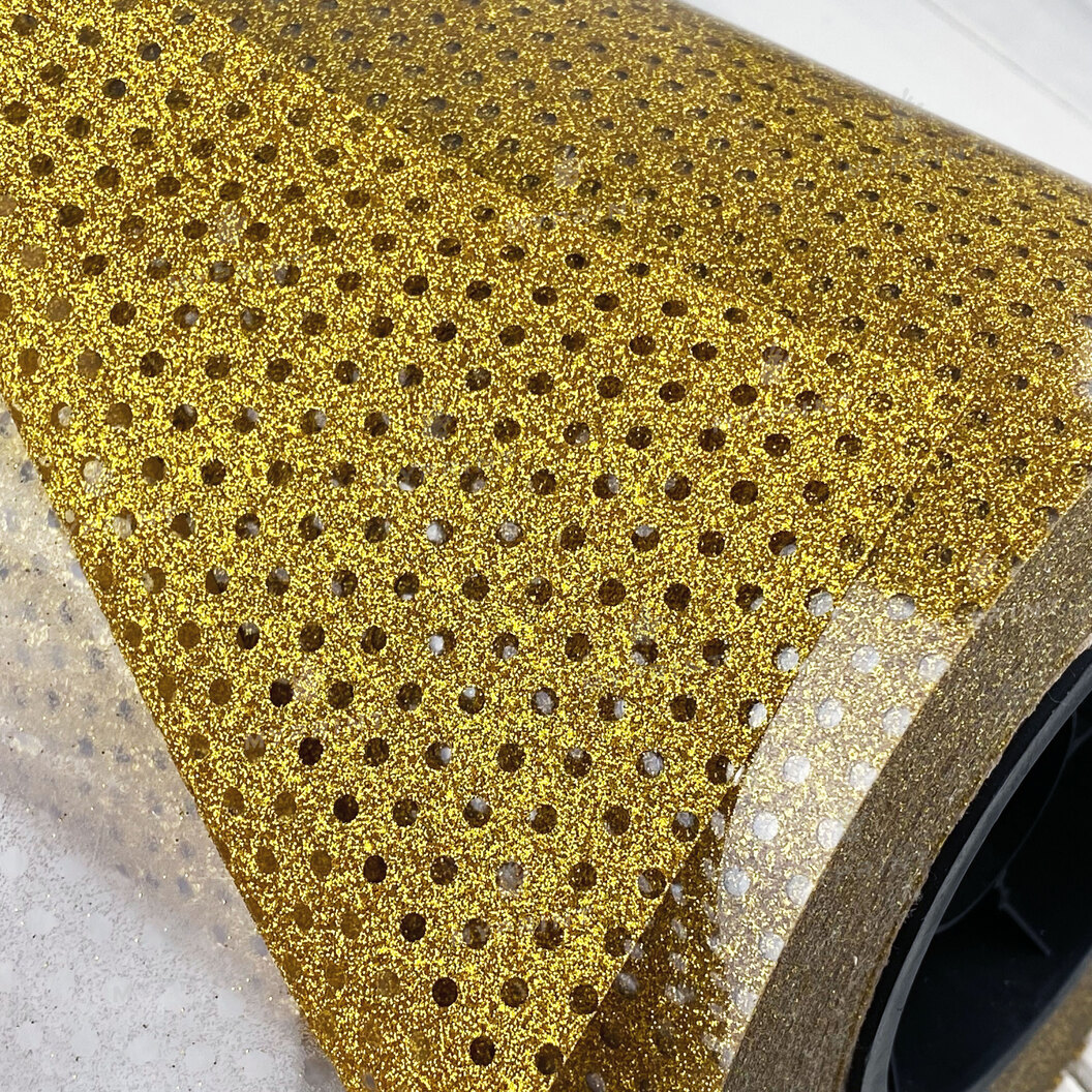 Термотрансферна плівка My Print Mesh Glitter в сітку золотиста 1 пог. м. (1*0,5 м) (7947) - фото 4 Термотрансферна плівка My Print Mesh Glitter в сітку золотиста 1 пог. м. (1*0,5 м) (7947) - фото 4 - Плотери і матеріали для порізки