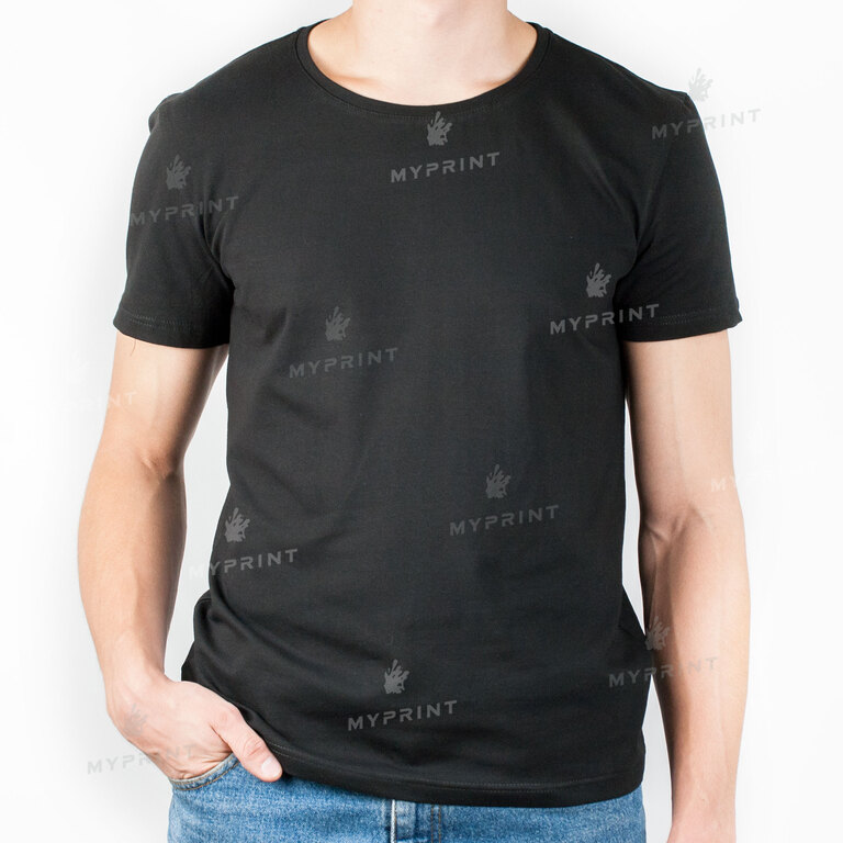 Футболка мужская хлопок / эластан 170 г/м², черная, XL (8038)  Футболка мужская хлопок / эластан 170 г/м², черная, XL (8038)