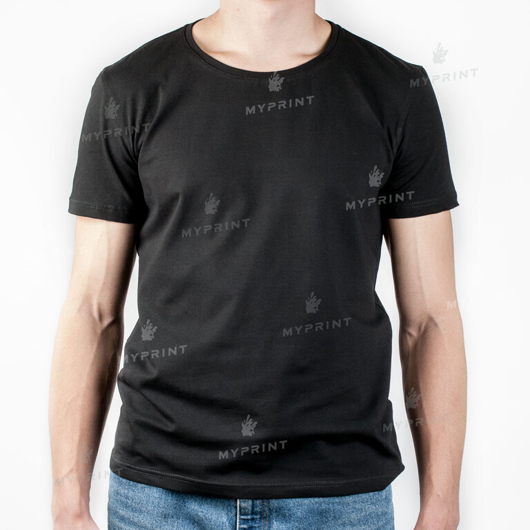 Футболка мужская хлопок / эластан 170 г/м², черная, XL (8038)  Футболка мужская хлопок / эластан 170 г/м², черная, XL (8038)